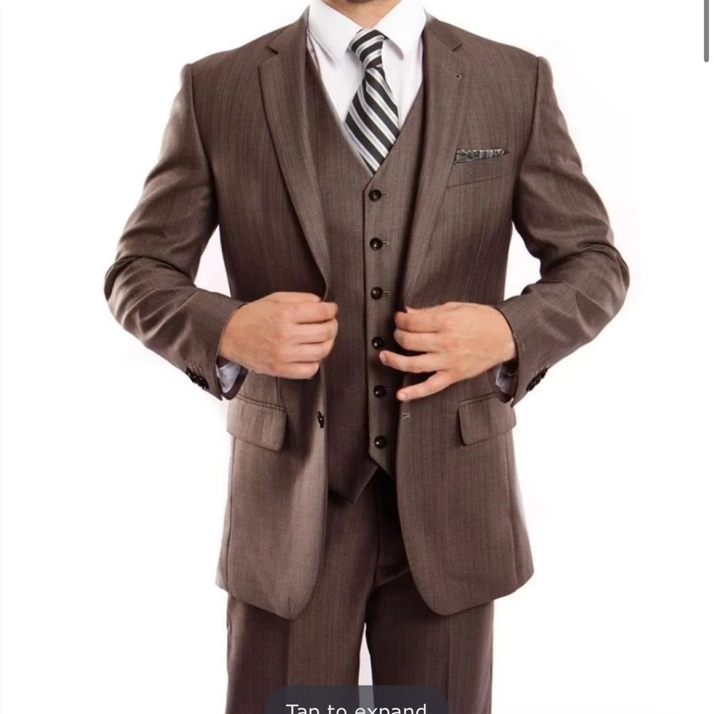 Tazio men's 3 piece executive suit comes in standard length.
